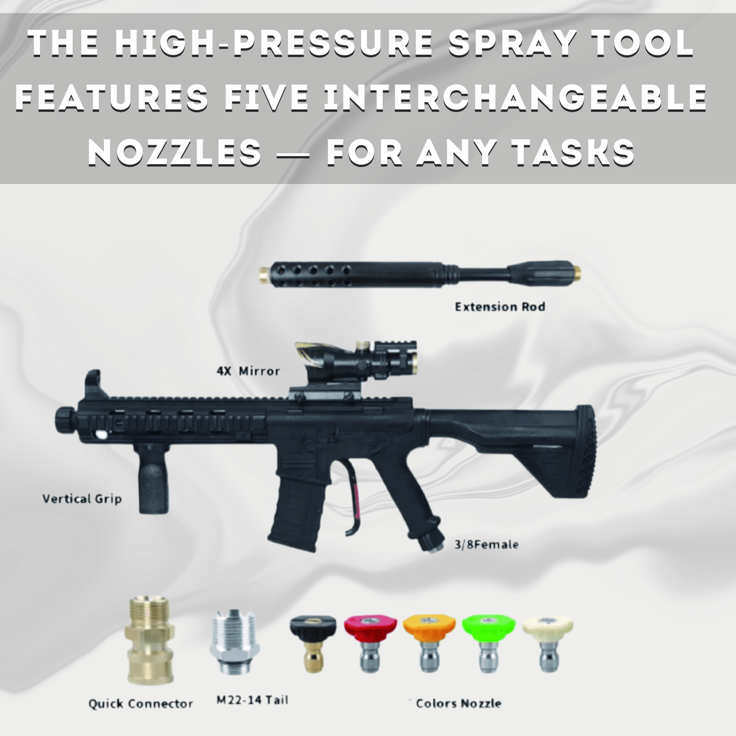 High Pressure Washer Gun – Car Cleaning Tool | Precision Spray for Auto, Military &amp; Police Designs - Brand - lee